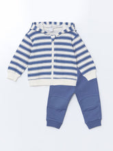 LCW Baby Hooded Baby Boy Cardigan And Tracksuit Bottom 2-Piece Set