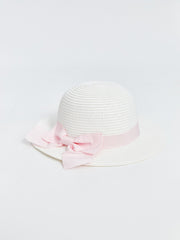 LCW Baby Bow Detailed Baby Girl Straw Hat