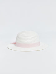 LCW Baby Bow Detailed Baby Girl Straw Hat