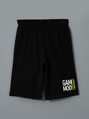 LCW Kids White Crew Neck Boy Shorts Pajama Set