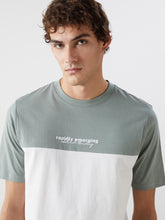 Xside- Crew Neck Short Sleeve Color Block Combed Cotton Men T-Shirt