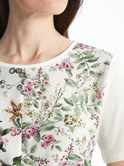 LCW Grace Crew Neck Floral Women T-Shirt