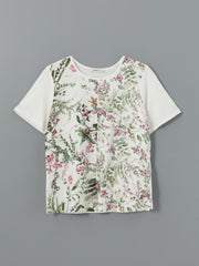 LCW Grace Crew Neck Floral Women T-Shirt