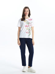 LCW Grace Crew Neck Floral Women T-Shirt