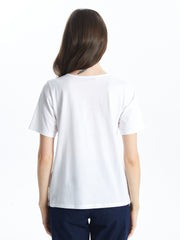 LCW Grace Crew Neck Floral Women T-Shirt