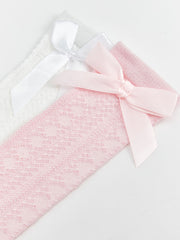 LCW Kids Pink Bow Detailed Girls Knee High Socks 2-Pack