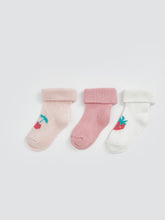 LCW Baby Crew Neck Printed Baby Girl Socks 3-Pack
