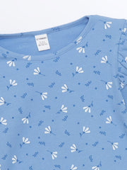 LCW Kids Crew Neck Floral Girl Blouse And Leggings 2-Pack