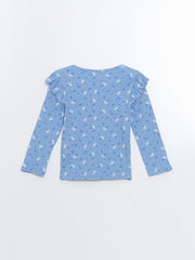 LCW Kids Crew Neck Floral Girl Blouse And Leggings 2-Pack