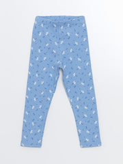 LCW Kids Crew Neck Floral Girl Blouse And Leggings 2-Pack