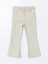 LCW Kids Beige Elastic Waist Gabardine Girls Trousers