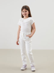LCW Kids Ecru Basic Girls Trousers