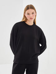 LCW Vision Anthracite Crew Neck Oversize Women Sweatshirt