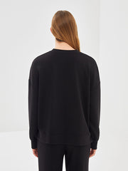 LCW Vision Anthracite Crew Neck Oversize Women Sweatshirt