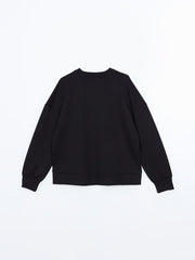 LCW Vision Anthracite Crew Neck Oversize Women Sweatshirt