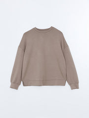 LCW Vision Anthracite Crew Neck Oversize Women Sweatshirt