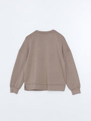 LCW Vision Anthracite Crew Neck Oversize Women Sweatshirt