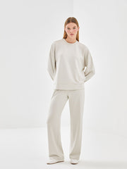 LCW Vision Anthracite Crew Neck Oversize Women Sweatshirt