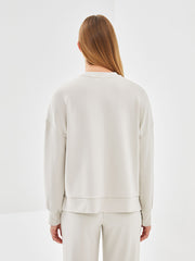 LCW Vision Anthracite Crew Neck Oversize Women Sweatshirt