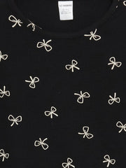 LCW Kids Crew Neck Ribbon Printed Girls Blouse And Leggings 2-Pack