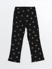 LCW Kids Crew Neck Ribbon Printed Girls Blouse And Leggings 2-Pack