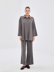 LCW Modest Textured Oversize Women Shirt Tunic