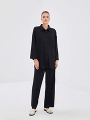 LCW Modest Textured Oversize Women Shirt Tunic