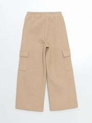 LCW Kids Beige Elastic Waist Girls Cargo Sweatpants