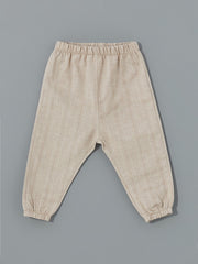 LCW baby Ecru Mandarin Collar Baby Boy T-Shirt and Pants 2-Pack