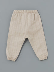 LCW baby Ecru Mandarin Collar Baby Boy T-Shirt and Pants 2-Pack