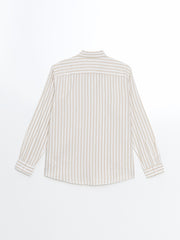 Regular Fit Long Sleeve Striped Poplin Men Shirt