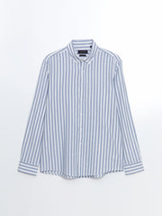 Regular Fit Long Sleeve Striped Poplin Men Shirt