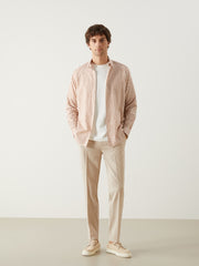 Slim Fit Long Sleeve Striped Poplin Men Shirt