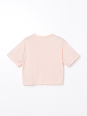 Crew Neck Girls Crop T-Shirt