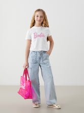 Adjustable Waist Elastic Girls Cargo Jean Pants