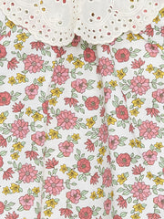 LCW baby Ecru Baby Collar Long Sleeve Floral Baby Girl Dress