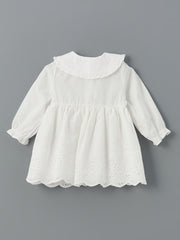 LCW baby Ecru Baby Collar Embroidered Girl Baby Dress