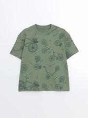 LCW Kids Beige Crew Neck Long Sleeve Printed Boy T-Shirt 2-Pack