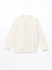 LCW Kids Blue Basic Boy Zippered Sweatshirt