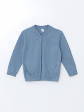 LCW Kids Blue Basic Boy Zippered Sweatshirt