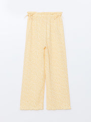 Elastic Waist Floral Girls Tracksuit Bottoms