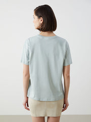 LCW Vision Green Crew Neck Printed Women T-Shirt