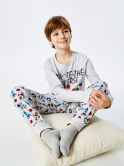 LCW Kids Crew Neck Boy Pajama Set