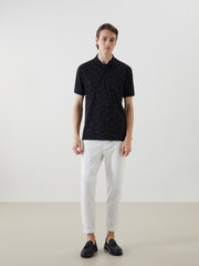 Polo Neck Short Sleeve Patterned Men T-Shirt