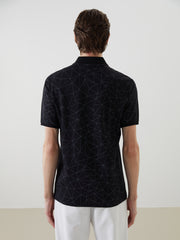 Polo Neck Short Sleeve Patterned Men T-Shirt