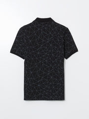 Polo Neck Short Sleeve Patterned Men T-Shirt