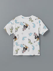 LCW Kids Crew Neck Printed Combed Cotton Boy T-Shirt