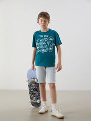 LCW Kids Elastic Waist Boy Cargo Shorts