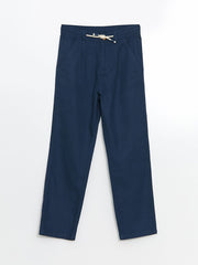 LCW Kids Anthracite Elastic Waist Linen Blend Boy Trousers
