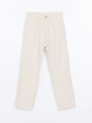 LCW Kids Anthracite Elastic Waist Linen Blend Boy Trousers